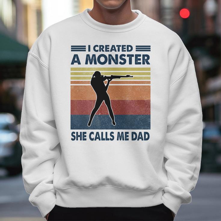 Vintage I Created A Monster Shooting She Calls Me Dad 2020 Men Sweatshirt