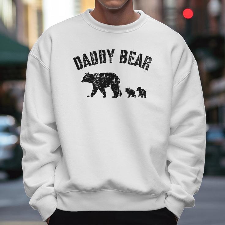 Vintage Daddy Bear With 2 Two Cubs Dad Father Papa T-Shirt Men Sweatshirt