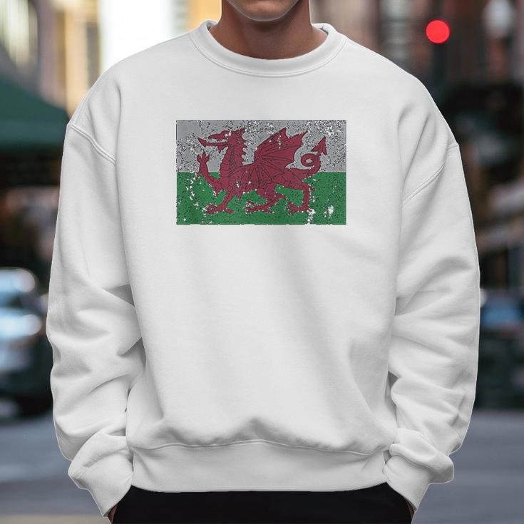 Wales Flag Welsh Dragon Baner Cymru Y Ddraig Goch Men Sweatshirt