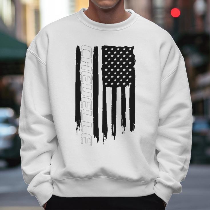 Wheel Spin Addict Chevelle Usa Flag Men Sweatshirt