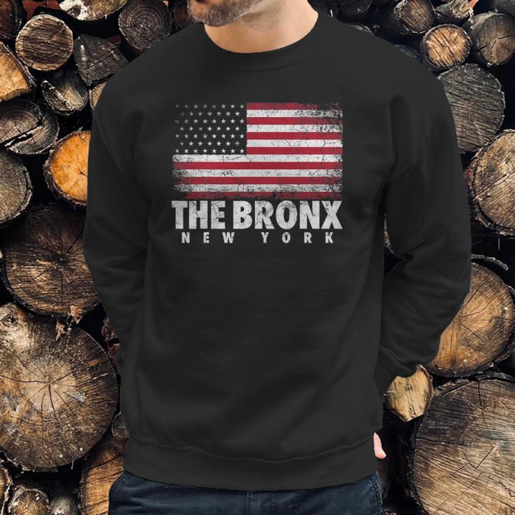 4Th Of July Gift The Bronx New York Ny American Flag Usa Men Sweatshirt