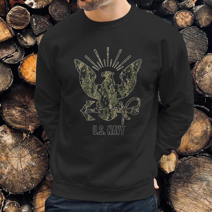 762 Design Usn Type3 Camouflage Eagle Heather Black Men Sweatshirt