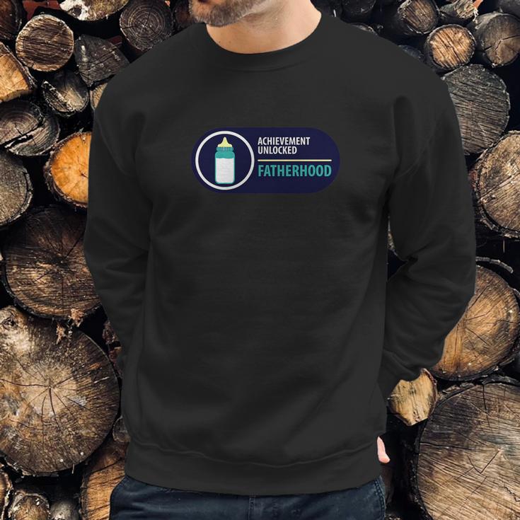 Achievement Unlocked Fatherhood Shirt Funny Daddy Gift Men Sweatshirt