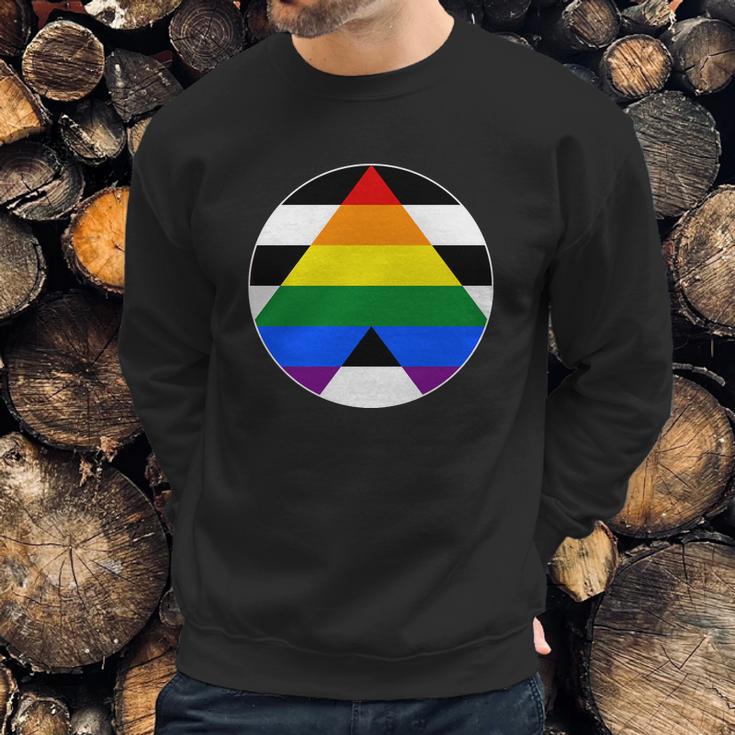 Ally Flag Circle Pyramid Pride Men Sweatshirt