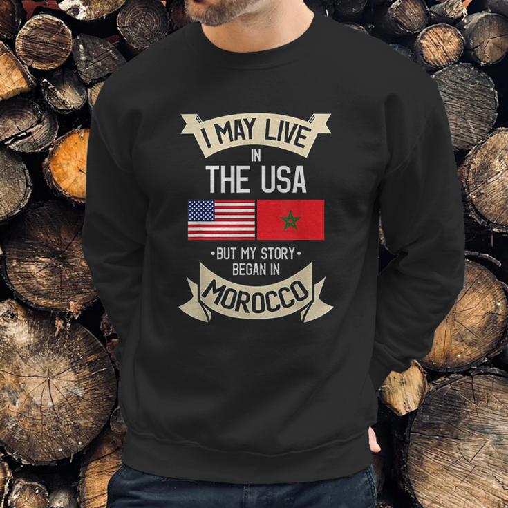 American Flag Morocco Moroccan Roots Gifts Men Sweatshirt