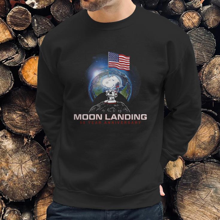 American Flag Snoopy Moon Landing 50 Year Anniversary Shirt Men Sweatshirt