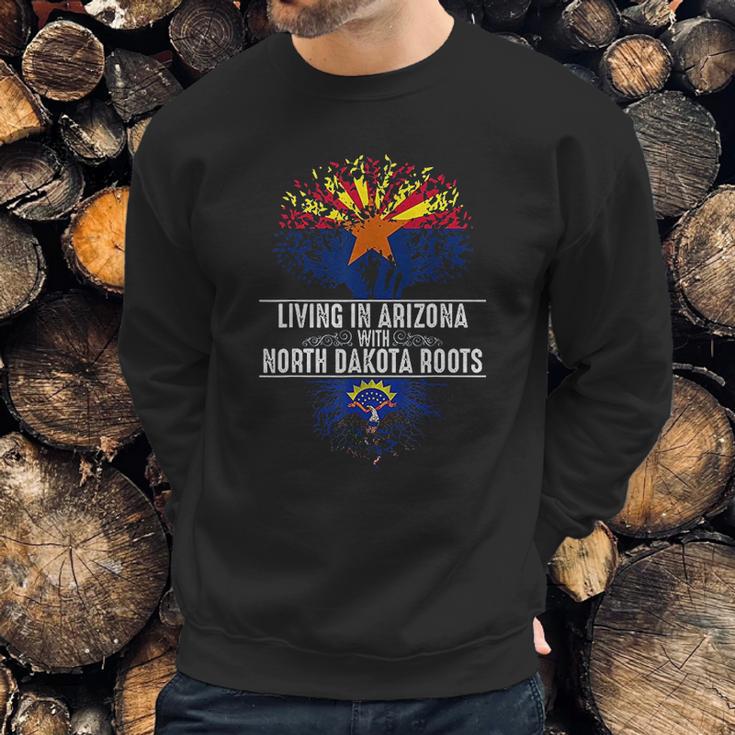 Arizona Home North Dakota Roots State Tree Flag Gift Men Sweatshirt