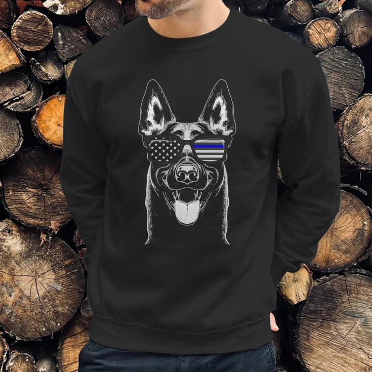 Belgian Malinois K9 Unit Thin Blue Line Flag Police Gift Cute Gift Men Sweatshirt