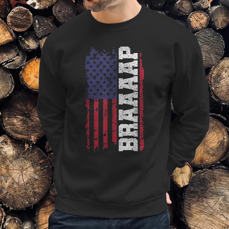 Braap American Flag Usa Patriotic Motocross Men Sweatshirt