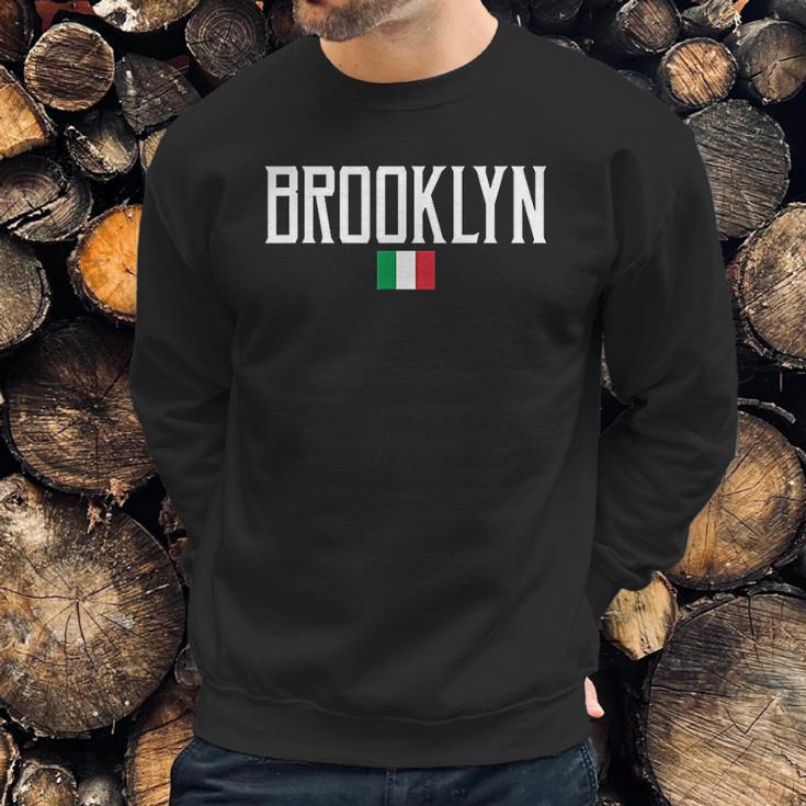 Brooklyn Italian Flag Vintage White Men Sweatshirt