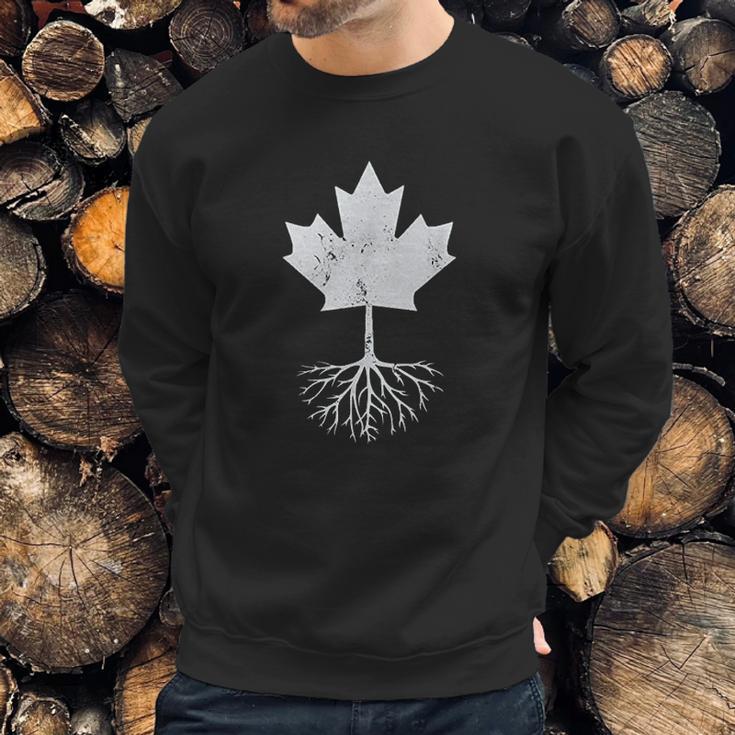 Canadian Roots Maple Leaf Canada Flag Design For Canadiens Men Sweatshirt