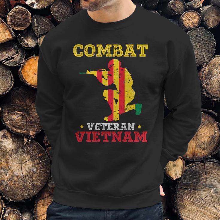 Combat Veteran Vietnam Us Army Veteran Day Army Graphic Design Printed Casual Daily Basic Men Sweatshirt