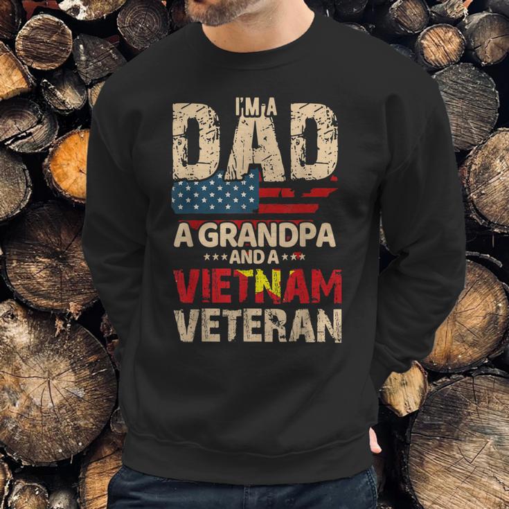 Mens Dad Grandpa Husband Us Flag Vietnam Veteran Father Day Men Sweatshirt