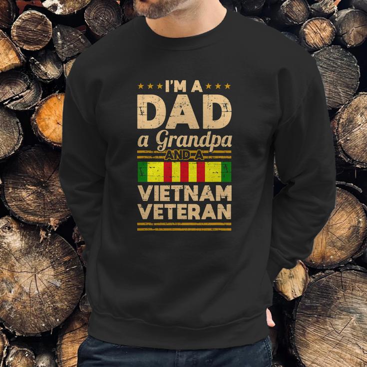 Dad Grandpa Vietnam Veteran Vintage Graphic Design Printed Casual Daily Basic Men Sweatshirt