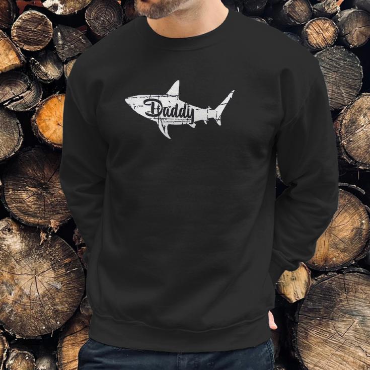 Daddy Shark Cute Art Dad Birthday Gifts Men Sweatshirt