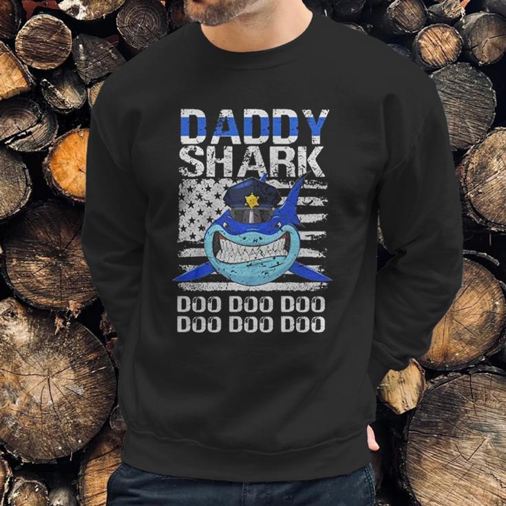 Daddy Shark Doo Doo American Flag Retro Men Sweatshirt