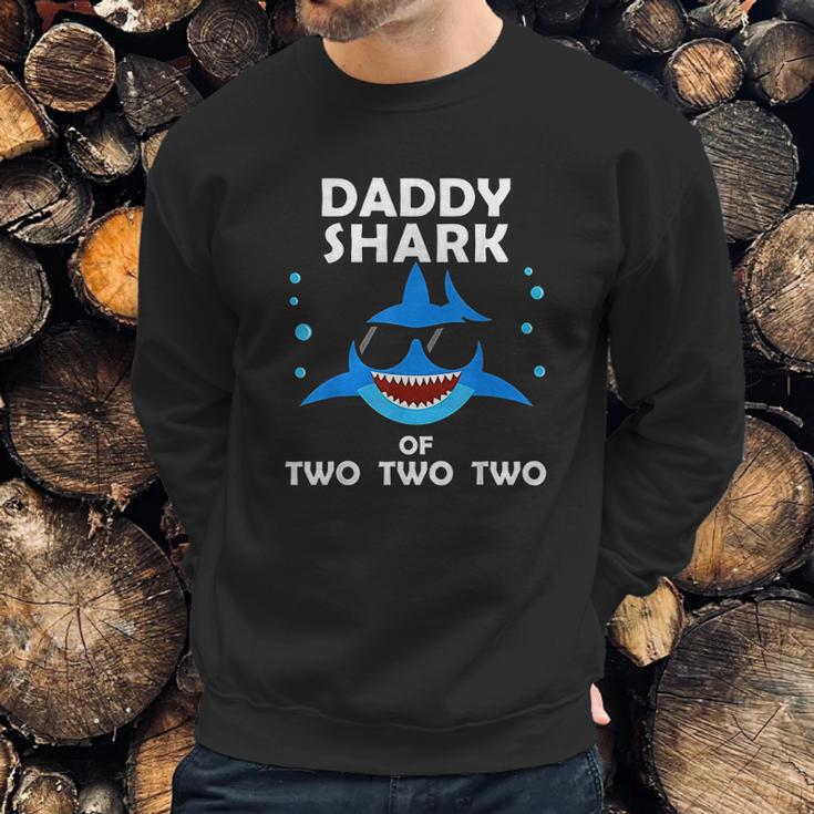 Daddy Shark Of Two Men Sweatshirt