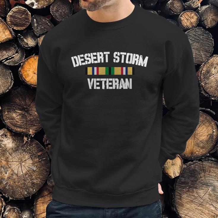 Desert Storm Veteran Pride Persian Gulf War Service Ribbon Graphic Design Printed Casual Daily Basic Men Sweatshirt