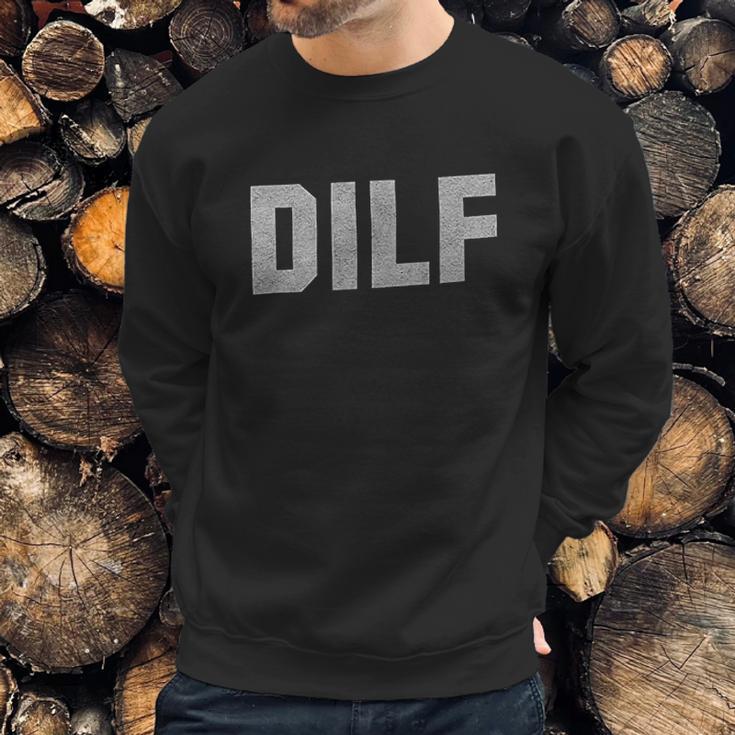 Dilf Handsome Hot Dad Fars Day Funny Crewneck Men Sweatshirt