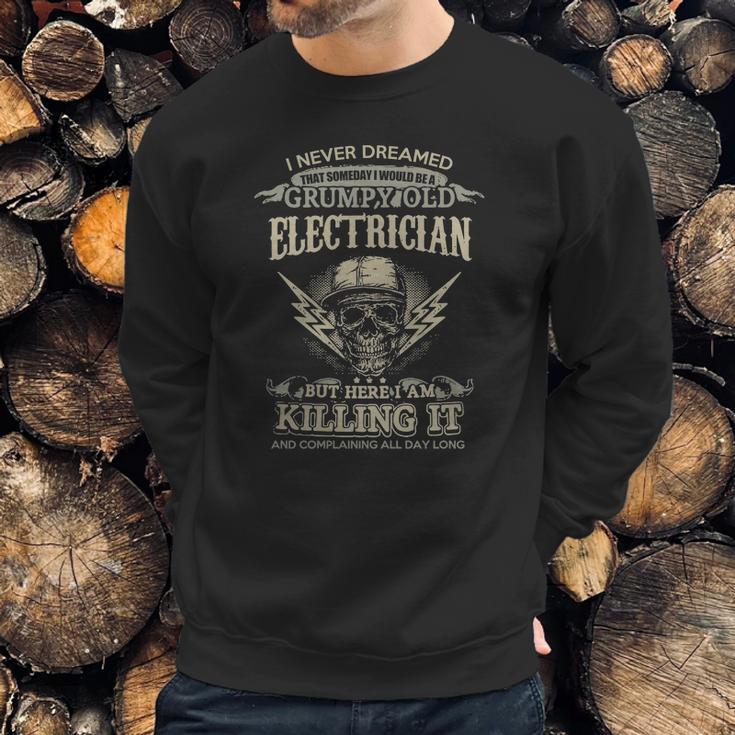 Electrician Man - Electrician Dad - Electrician - Lineman - Electric - Electricity - Electrician T-Shirts - Electrician Shirt - Funny Electrician Shirts - Lineman T-Shirts Men Sweatshirt