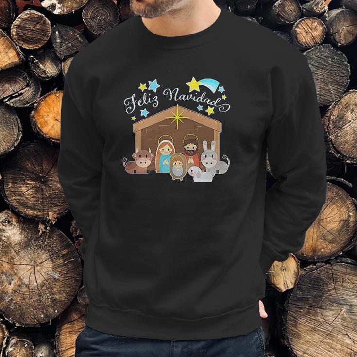 Feliz Navidad Cute Nativity Scene Men Sweatshirt