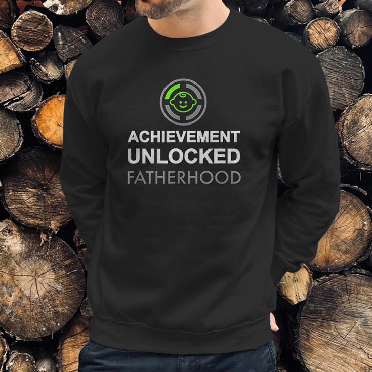 First Fathers Day Achievement Unlocked Fatherhood Men Sweatshirt