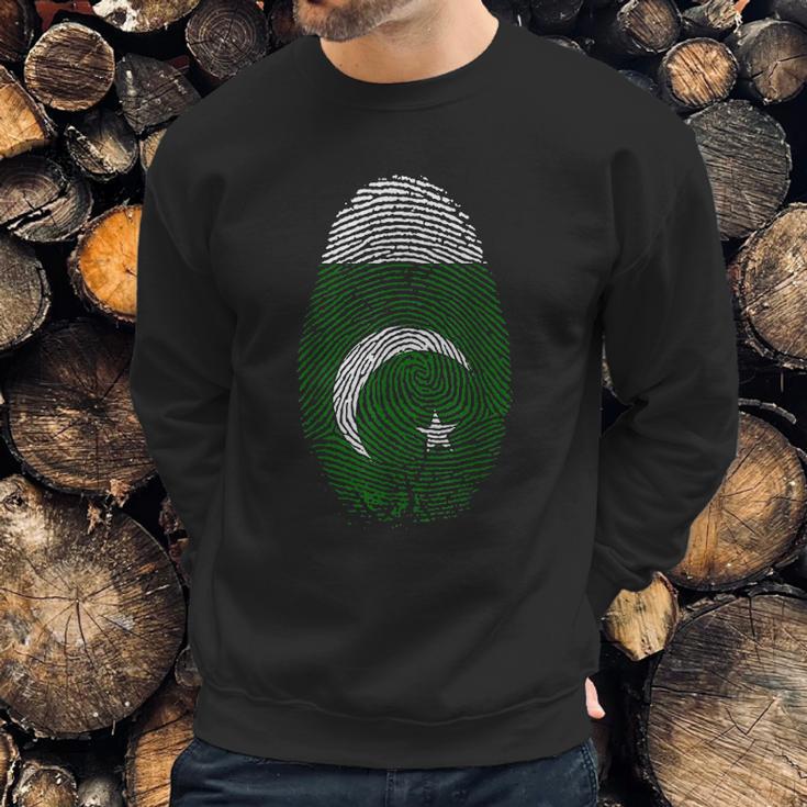 Flag Fingerprint It Is In My Dna Gift For Pakistani Men Sweatshirt