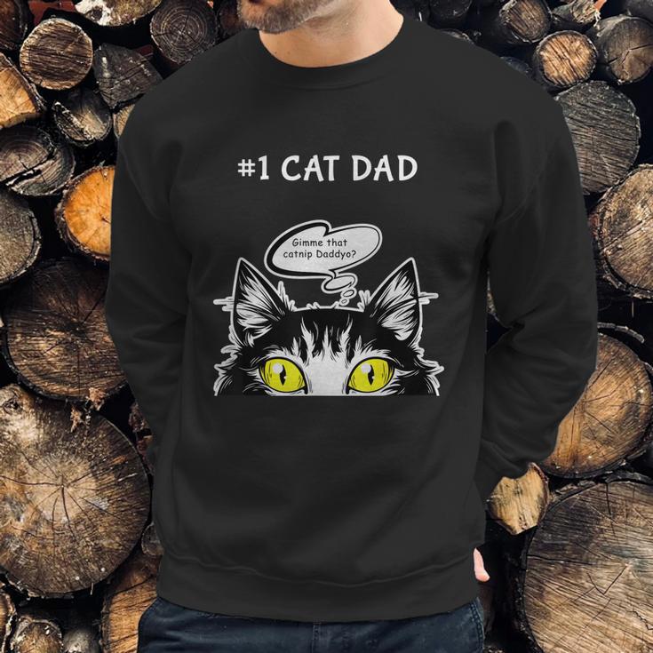 Mens Funny Cat Fathers Day Catnip Crack Cat Weed Best Cat Dad Men Sweatshirt