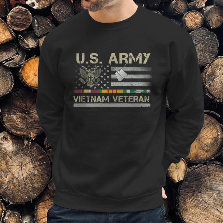 Funny Us Army Vietnam Veteran Usa Flag A Great Gift For Veteran Vietnam Army Men Sweatshirt