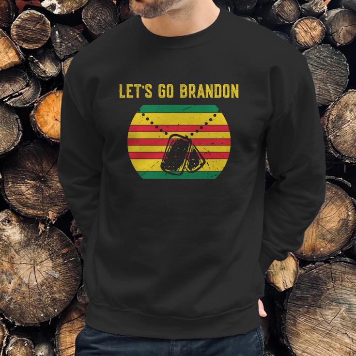 Lets Go Brandon Funny Conservative Anti Biden Vietnam Veteran Graphic Design Printed Casual Daily Basic Men Sweatshirt