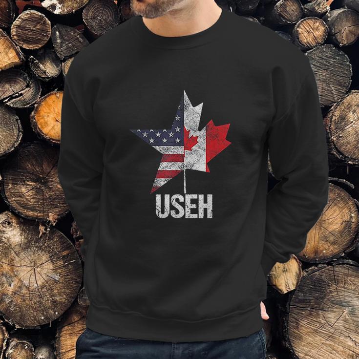 Half Canadian American Useh Canada Usa Flag United States Men Sweatshirt