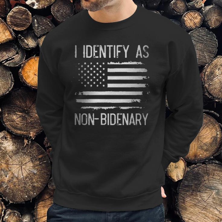 I Identify As Non Bidenary American Flag Enjoyable Gift 2022 Men Sweatshirt