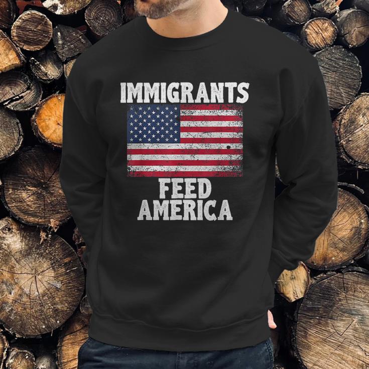 Immigrants Feed America With America Flag Men Sweatshirt