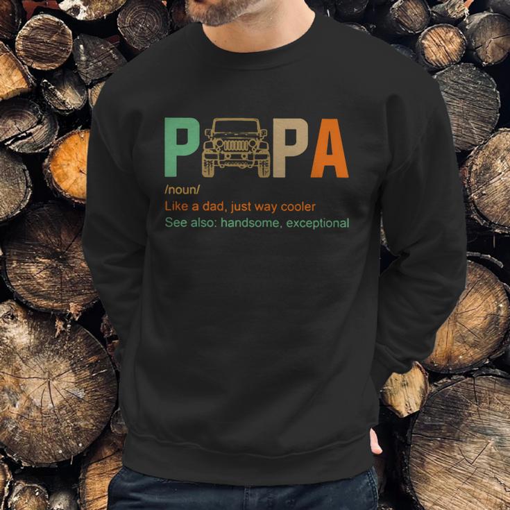 Jeep Papa Noun Like A Dad Just Way Cooler Vintage Men Sweatshirt