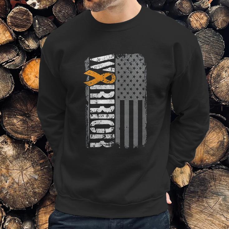 Kidney Warrior Sideways Awareness Ribbon Usa Flag Men Sweatshirt