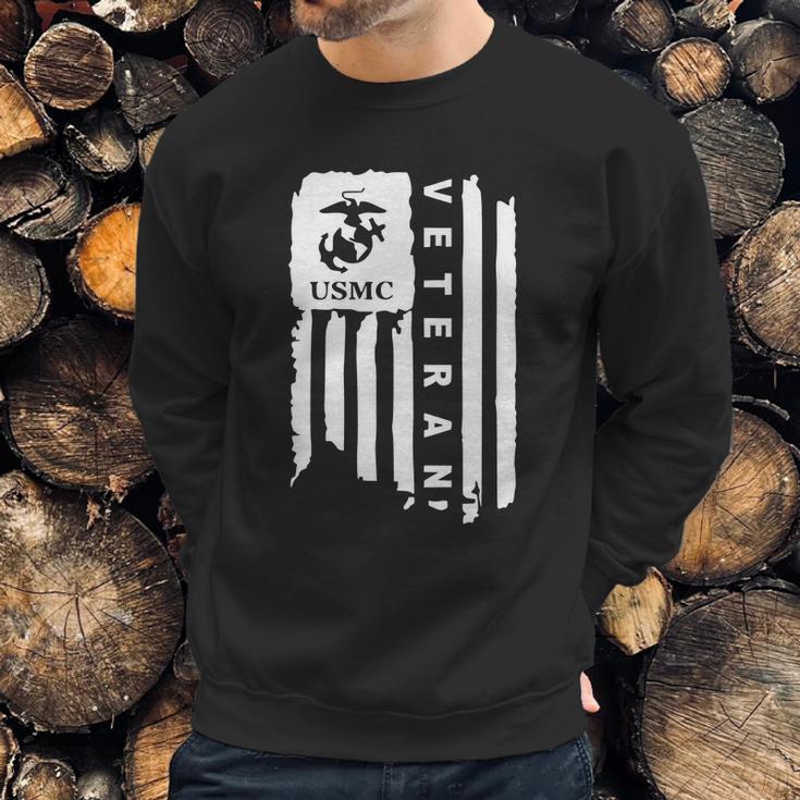 Marine Corps Usmc Veteran Us Flag Graphic Design Printed Casual Daily Basic Men Sweatshirt