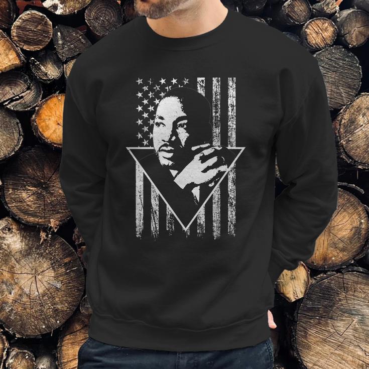 Martin Luther King Jr Distressed Usa Flag Men Sweatshirt