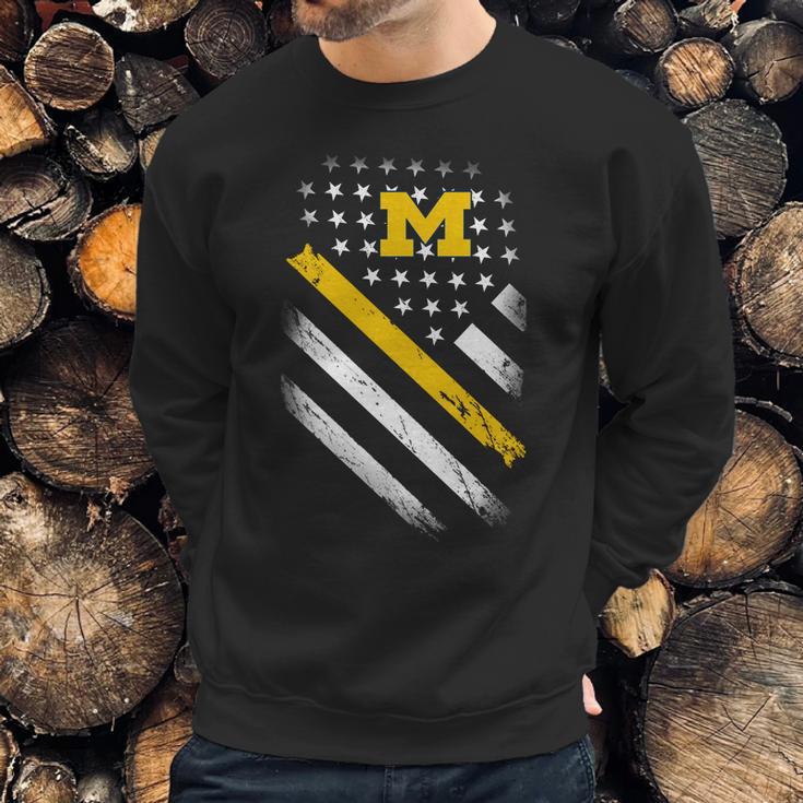 Michigan Wolverines Flag Men Sweatshirt