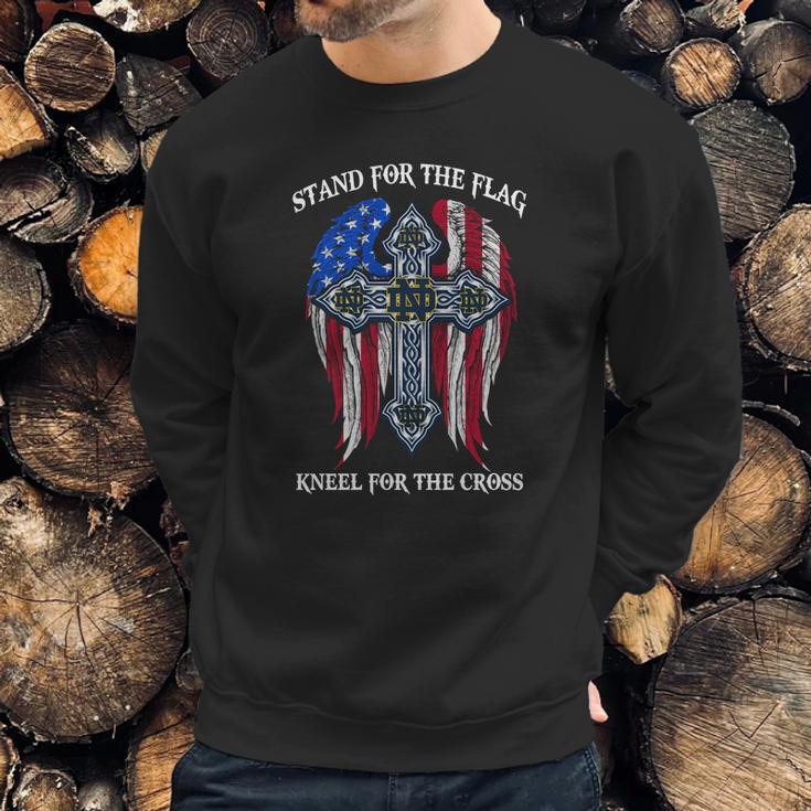 Notre Dame Fighting Irish Stand For The Flag Kneel For The Cross Men Sweatshirt