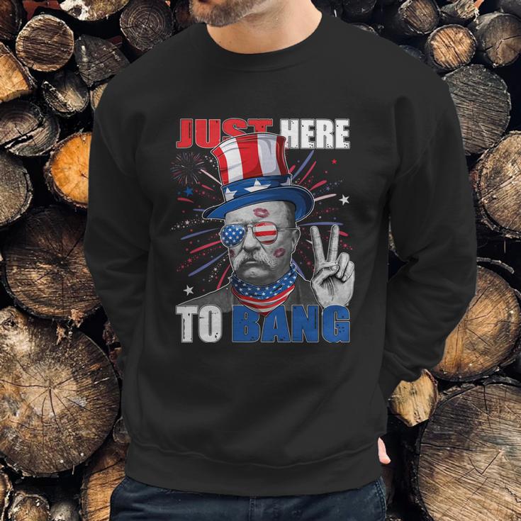 Theodore Roosevelt 4Th Of July Just Here To Bang American Flag Men Sweatshirt