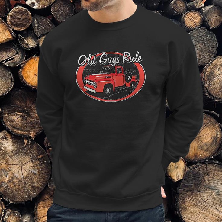 Old Guys RuleShirt For Men | Red Truck | Charcoal Men Sweatshirt