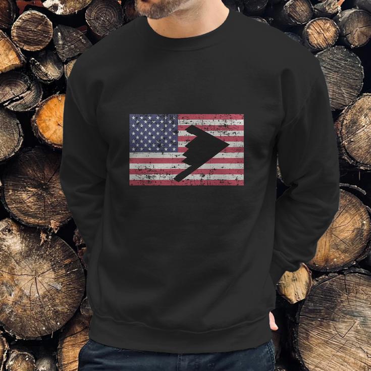 Patriotic B2 Stealth Bomber American Flag T-Shirt Men Sweatshirt