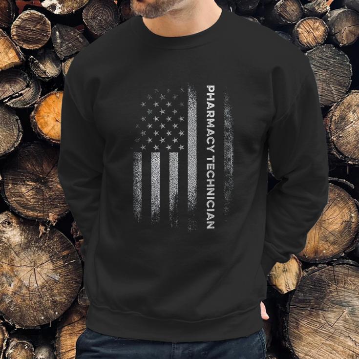 Pharmacy Technician Us Flag Certified Pharma Tech Men Sweatshirt