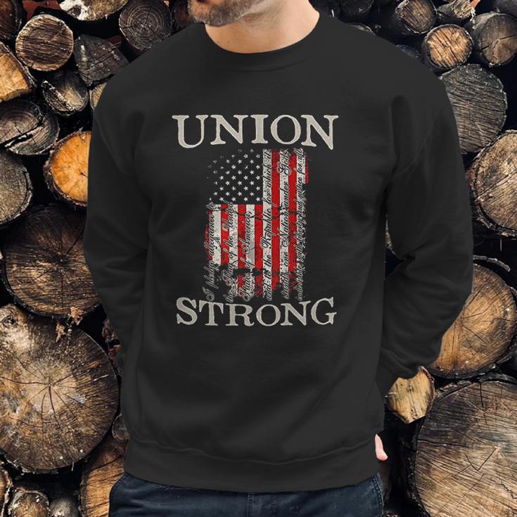 Pro Workers American Union Strong Pledge Allegiance To Flag Men Sweatshirt