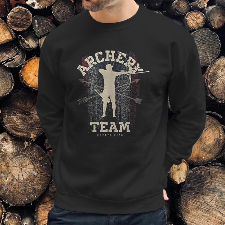 Puerto Rico Archery Team Sports Puerto Rican Flag Bow Men Sweatshirt