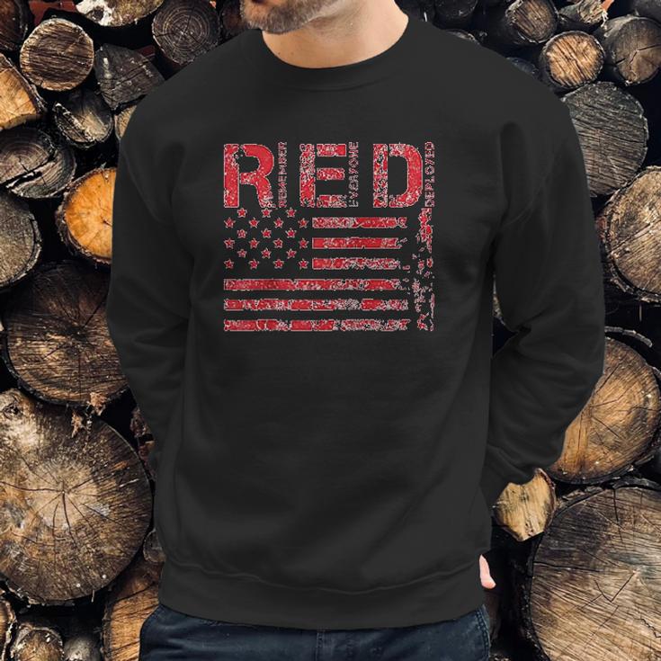 Red Fridays Remember Everyone Deployed American Flag Men Sweatshirt