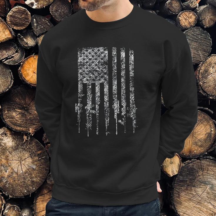 Rifle American Flag Pro Men Sweatshirt