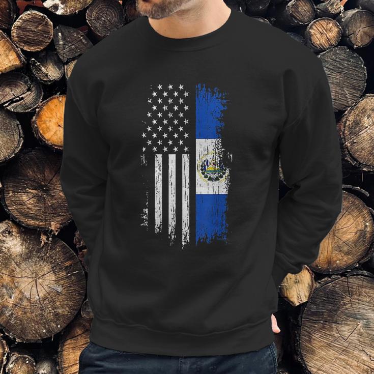 Salvadoran America Flag El Salvador Usa Men Sweatshirt