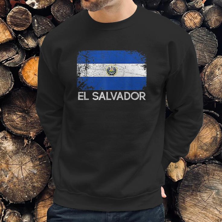 Salvadoran Flag Vintage Made In El Salvador Men Sweatshirt