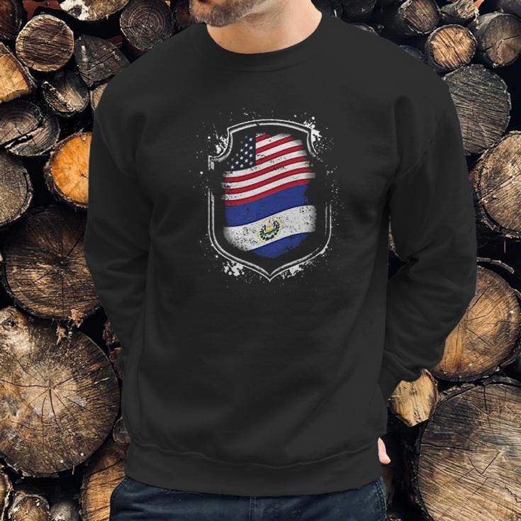 Salvadorian American Flags Of El Salvador And Usa Men Sweatshirt